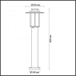 Odeon light 4047/1F NATURE ODL18 653 белый/коричневый Уличный светильник, 80см IP54 E27 18W 220V MITO  - 2 купить